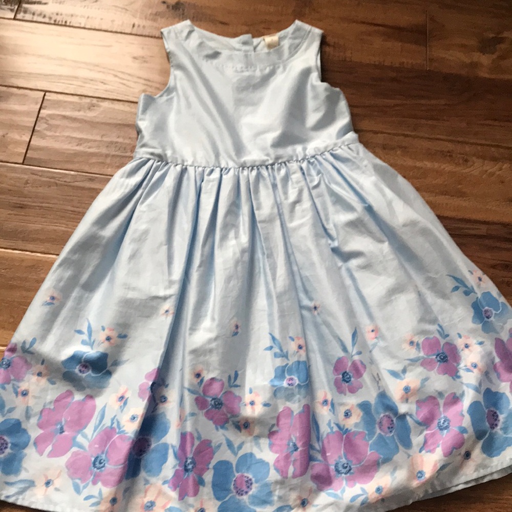 Girls floral light blue dress